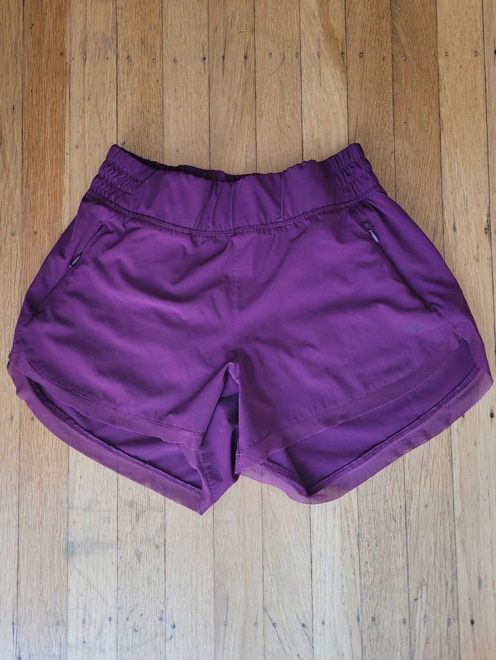 Apana Running Shorts in Purple and Mesh Hem Yoga Hike Activewear